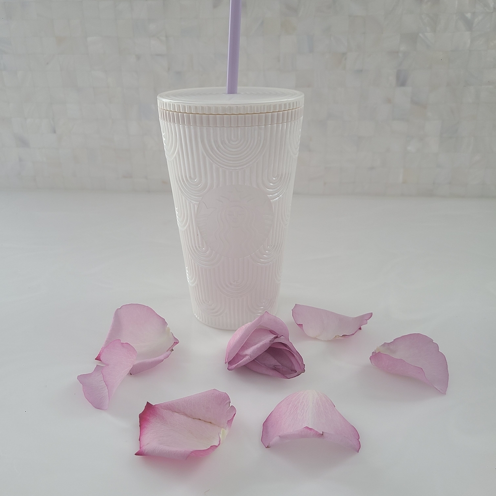 Starbucks Pearl White Textured 16oz Tumbler with Straw